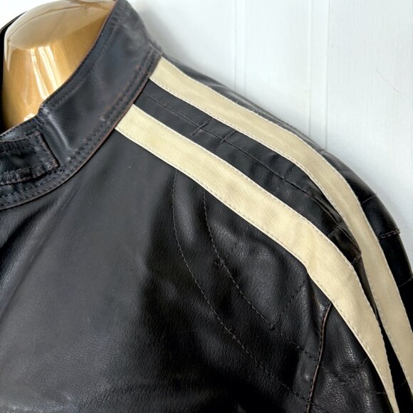 Vintage Faux Leather Motorcycle Jacket | Black Bomber Jacket | Vegan Leather - Picture 4 of 16